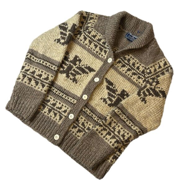 Vintage Polo Sportsman Wool Mohair Cowichan Sweater Women's Large 90s - Picture 1 of 7